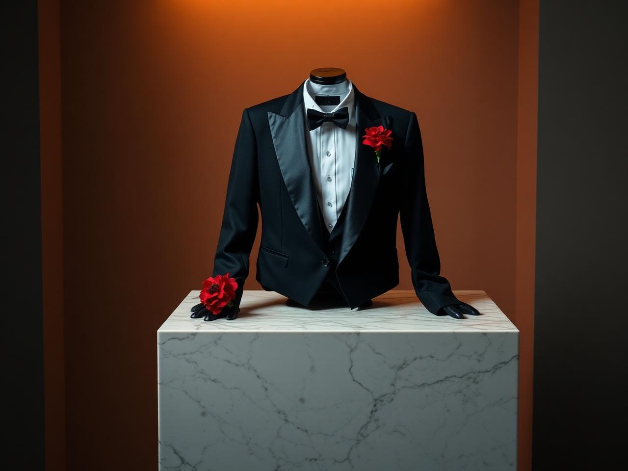 The black tuxedo, deconstructed for a softer century